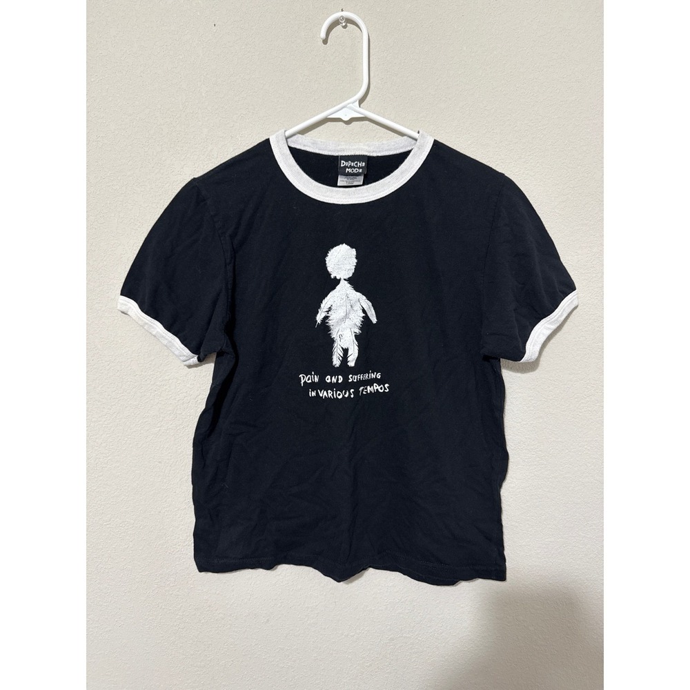 VTG 2006 DEPECHE MODE Playing The Angel 2006 Women's Ringer Shirt Large Rare Y2K